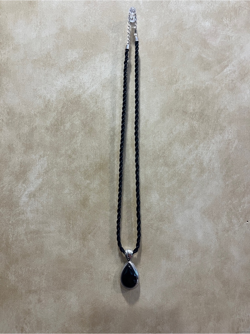 Black Teardrop Pendant Necklace - Women Jewelry